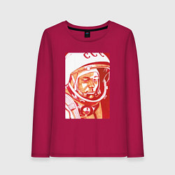 Лонгслив хлопковый женский Gagarin in red, цвет: маджента