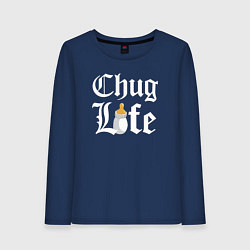 Лонгслив хлопковый женский Thug life milk, цвет: тёмно-синий