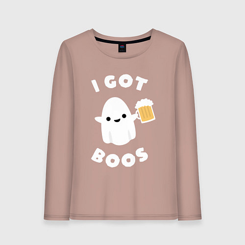 Женский лонгслив I got boos / Пыльно-розовый – фото 1