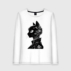 Женский лонгслив Кибер кошечка - аниме