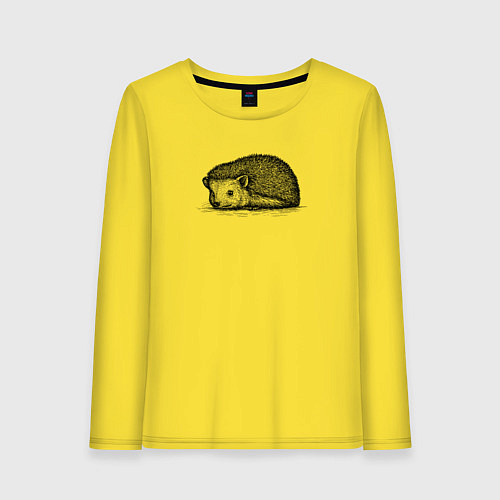 Женский лонгслив Ежик притаился / Желтый – фото 1