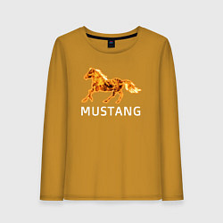 Лонгслив хлопковый женский Mustang firely art, цвет: горчичный