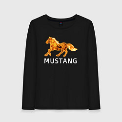 Лонгслив хлопковый женский Mustang firely art, цвет: черный