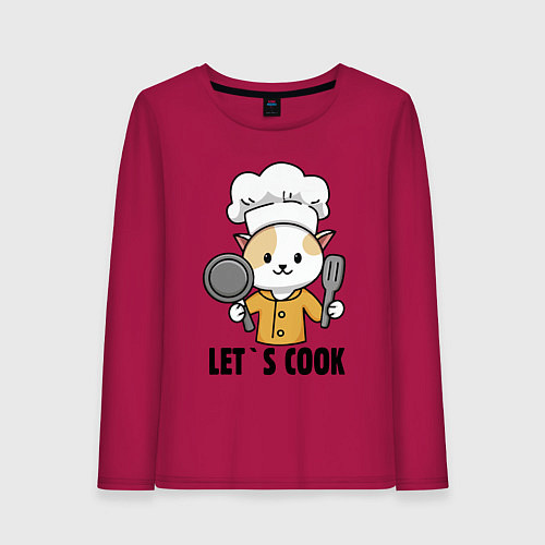 Женский лонгслив Давайте готовить / Маджента – фото 1