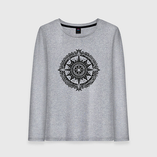 Женский лонгслив Роза ветров / Меланж – фото 1