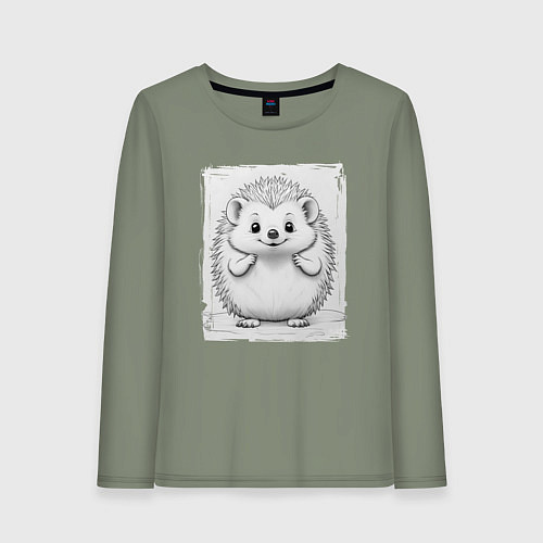 Женский лонгслив Пухлый ежик / Авокадо – фото 1
