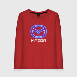 Лонгслив хлопковый женский Mazda neon, цвет: красный