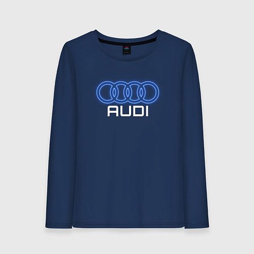 Женский лонгслив Audi neon art / Тёмно-синий – фото 1