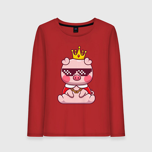 Женский лонгслив Царь поросёнок / Красный – фото 1