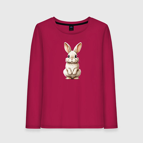 Женский лонгслив Милый зайка / Маджента – фото 1