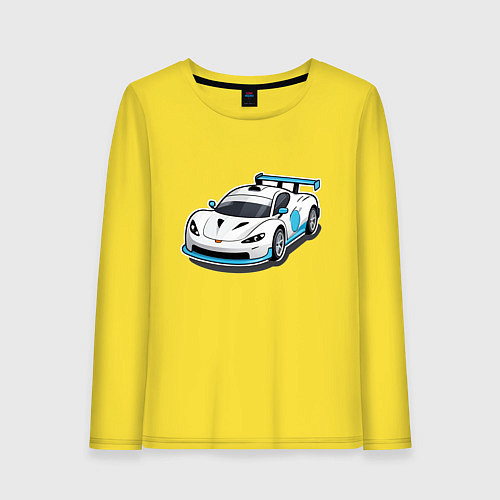 Женский лонгслив Спортивная машинка / Желтый – фото 1