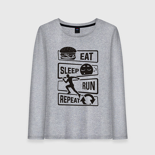 Женский лонгслив Есть спать бегать / Меланж – фото 1