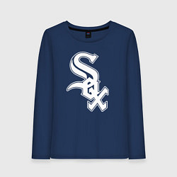 Лонгслив хлопковый женский Chicago white sox - baseball, цвет: тёмно-синий