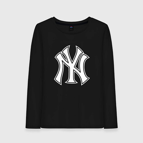 Женский лонгслив New York yankees - baseball logo / Черный – фото 1