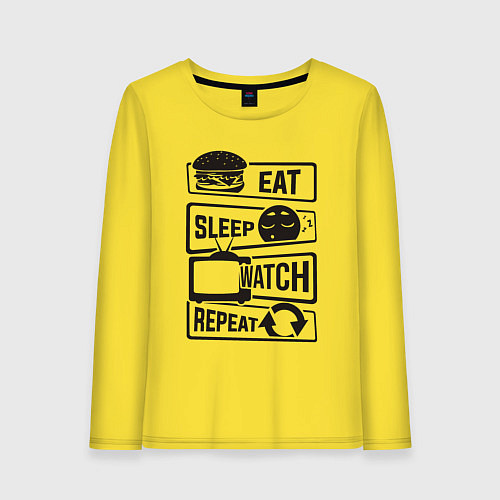 Женский лонгслив Есть спать телик / Желтый – фото 1