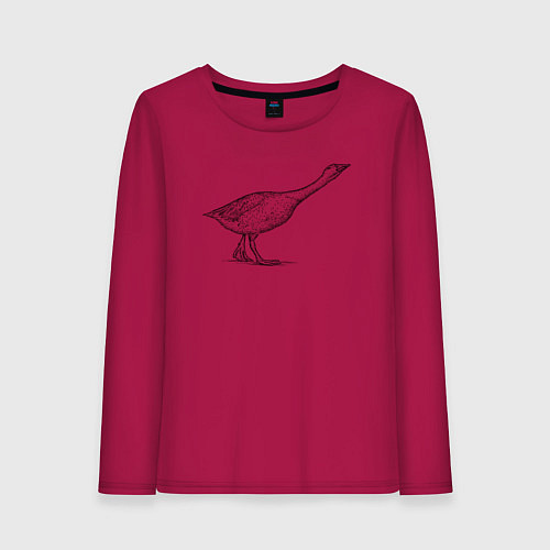 Женский лонгслив Гусь атакует / Маджента – фото 1