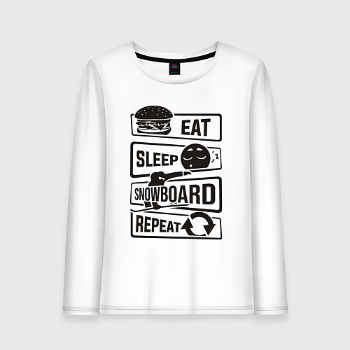 Женский лонгслив Есть спать сноуборд / Белый – фото 1