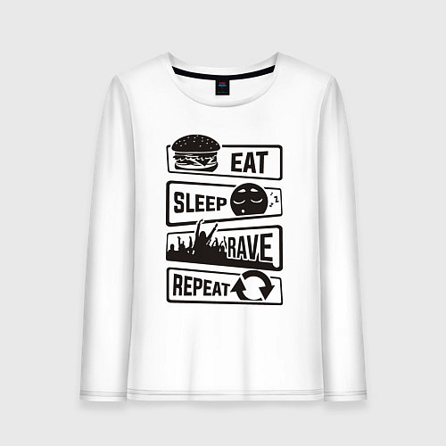 Женский лонгслив Еасть спать рейв / Белый – фото 1
