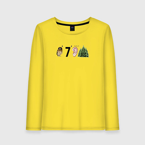 Женский лонгслив Ребус взрослый / Желтый – фото 1