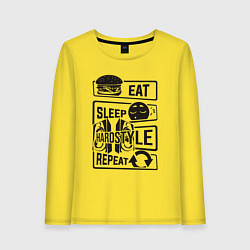 Женский лонгслив Eat sleep hardstyle