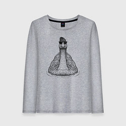 Лонгслив хлопковый женский Утка хипстер, цвет: меланж