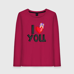 Лонгслив хлопковый женский I love you Lavinia cоllection, цвет: маджента
