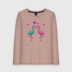 Лонгслив хлопковый женский Flamingo love, цвет: пыльно-розовый
