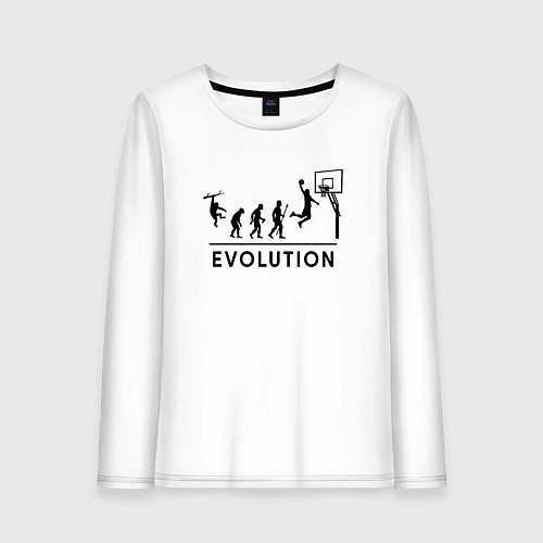 Женский лонгслив Эволюция баскетболиста, баскетбол / Белый – фото 1