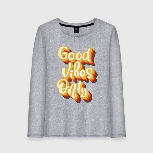 Женский лонгслив Только хороший настрой / Меланж – фото 1