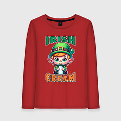 Лонгслив хлопковый женский Irish Cream, цвет: красный