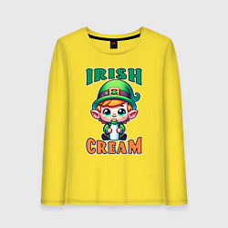 Лонгслив хлопковый женский Irish Cream, цвет: желтый