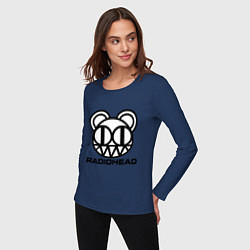 Лонгслив хлопковый женский Radiohead logo bear, цвет: тёмно-синий — фото 2