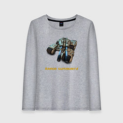 Лонгслив хлопковый женский Танк Мамонт ГСБ, цвет: меланж