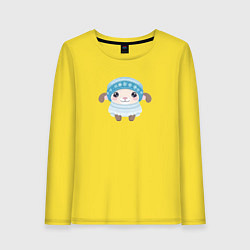 Лонгслив хлопковый женский Маленькая овечка, цвет: желтый