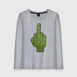 Лонгслив хлопковый женский Cactus fuck, цвет: меланж
