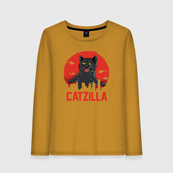 Лонгслив хлопковый женский Catzilla, цвет: горчичный