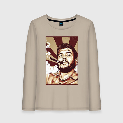 Женский лонгслив Эрнесто - портрет / Миндальный – фото 1