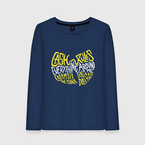 Женский лонгслив Wu tang - деньги управляют всем вокруг меня / Тёмно-синий – фото 1