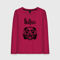 Лонгслив хлопковый женский The Beatles - rock panda, цвет: маджента