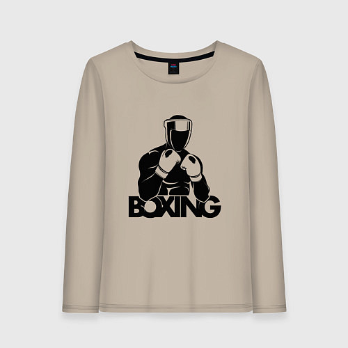 Женский лонгслив Boxing art / Миндальный – фото 1