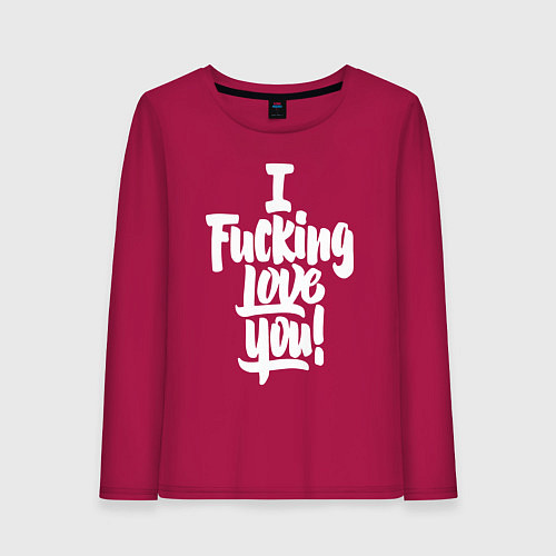 Женский лонгслив Надпись - я чертовски люблю тебя / Маджента – фото 1