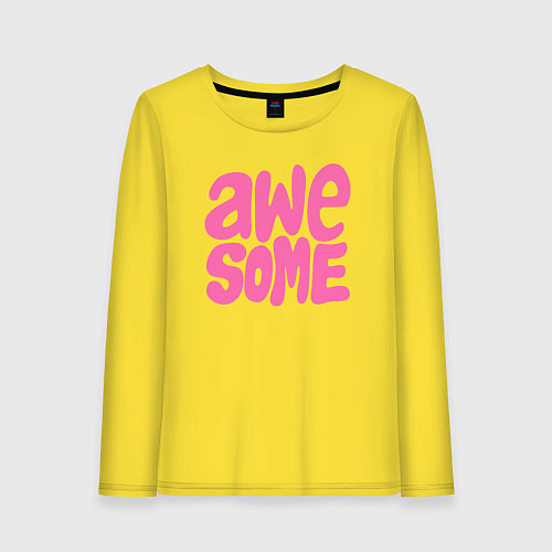 Женский лонгслив Потрясающе / Желтый – фото 1
