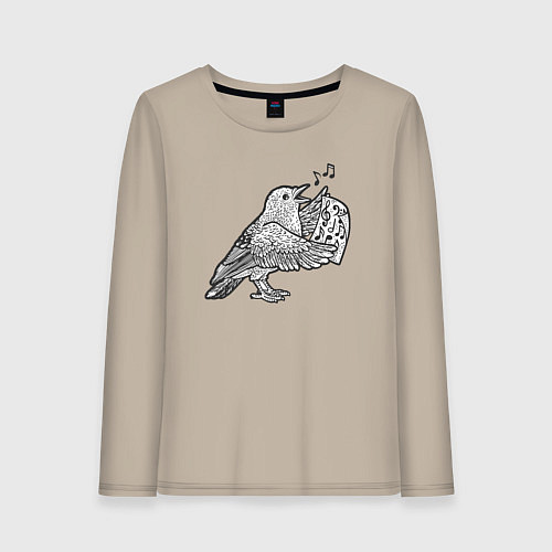 Женский лонгслив Bird song / Миндальный – фото 1