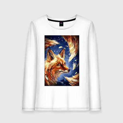 Женский лонгслив Лисий хвост плутовки / Белый – фото 1