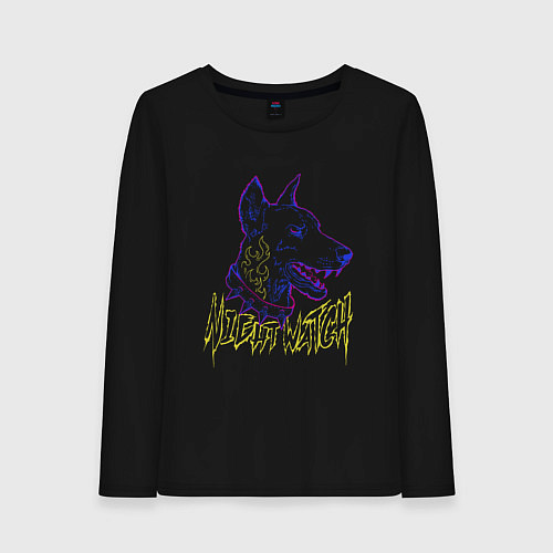 Женский лонгслив Ночной дозорный доберман / Черный – фото 1
