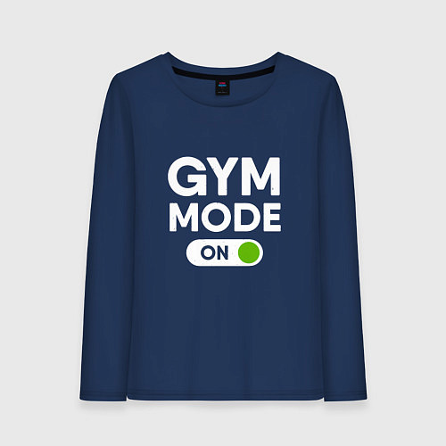 Женский лонгслив Gym mode on / Тёмно-синий – фото 1