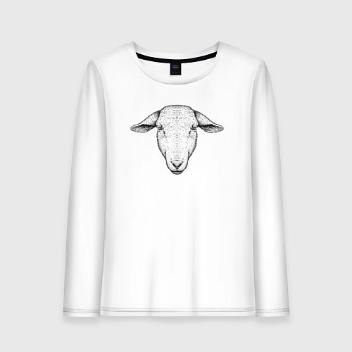 Женский лонгслив Голова овцы / Белый – фото 1