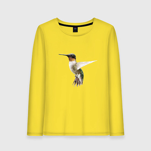 Женский лонгслив Рубиновогорлый колибри / Желтый – фото 1