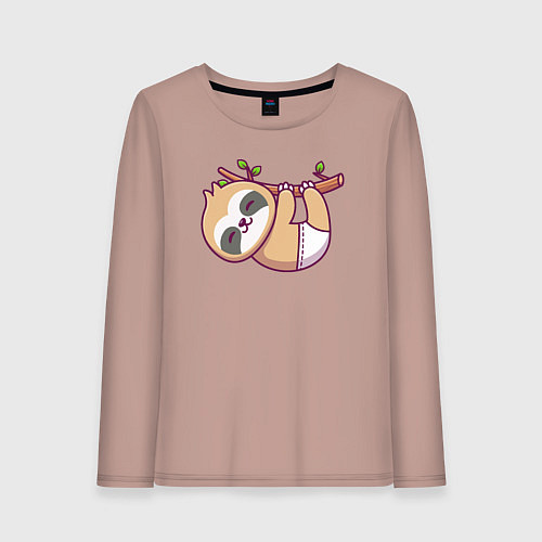 Женский лонгслив Baby sloth / Пыльно-розовый – фото 1