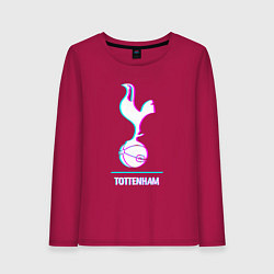 Лонгслив хлопковый женский Tottenham FC в стиле glitch, цвет: маджента
